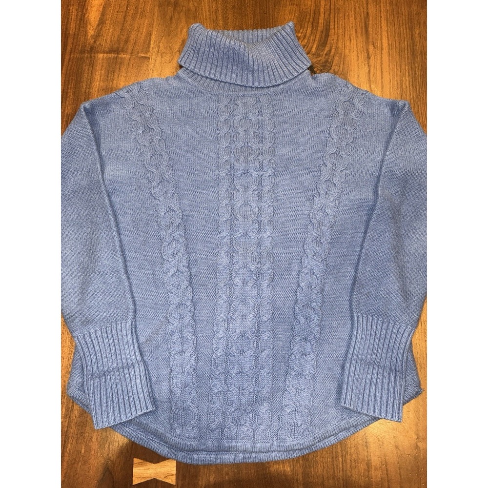 L.L. Bean Cable Knit Sweater Womens Medium Turtleneck Wool Blend
